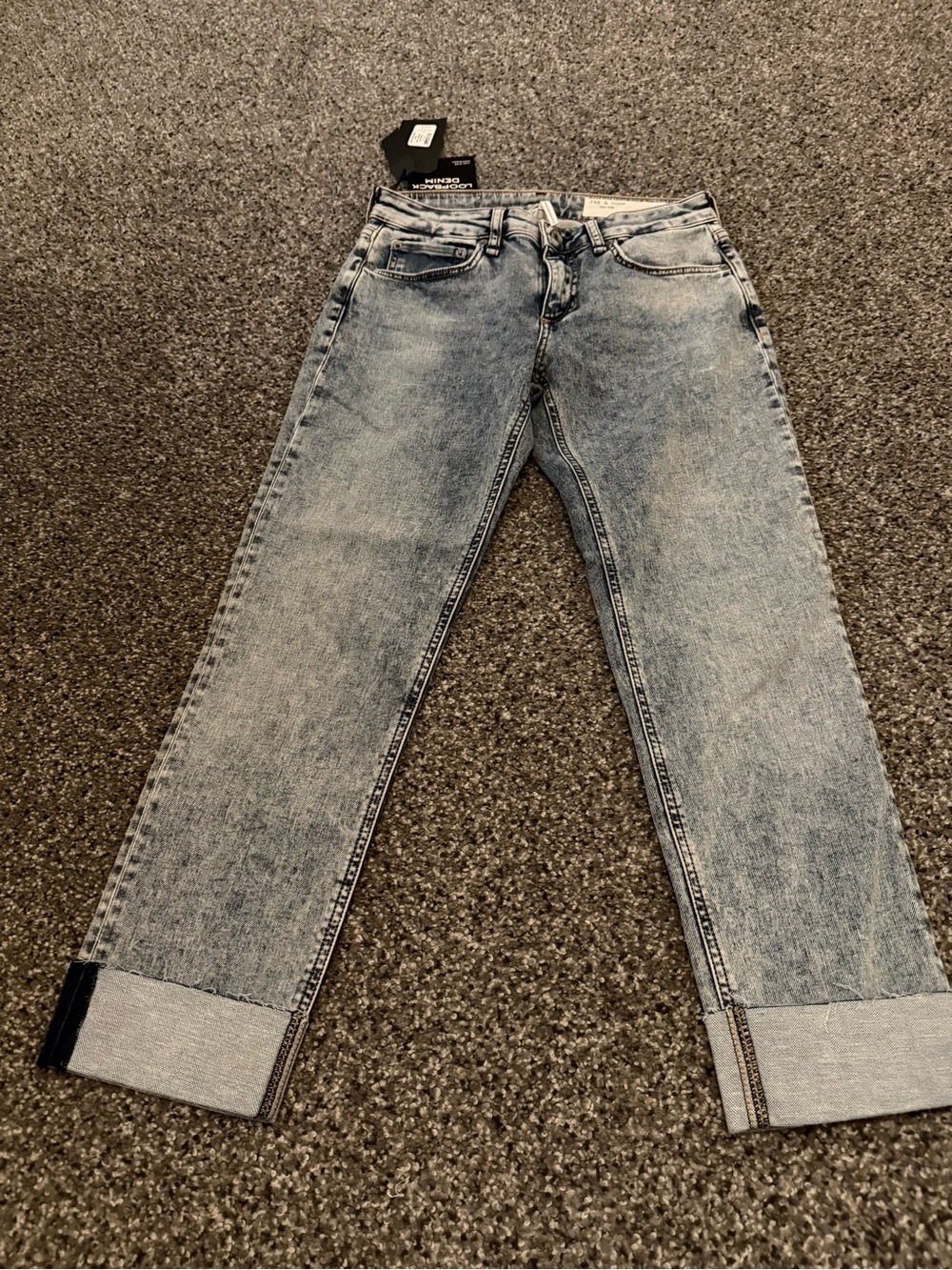 rag & bone Light Acid Wash Boyfriend Jeans in Pale Blue